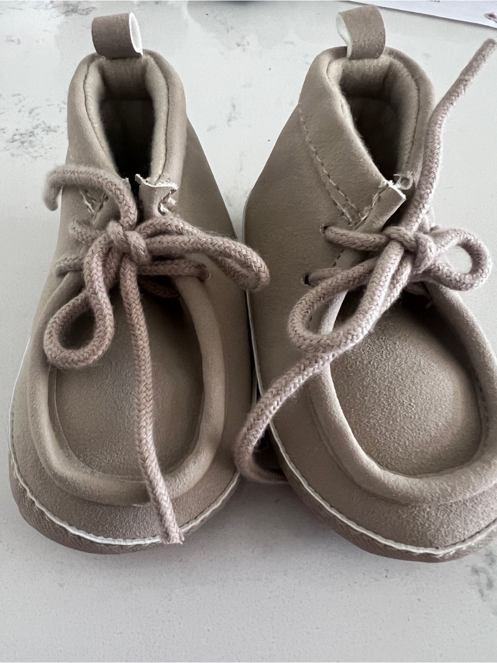 Baby Neutral Tan Lace-Up Moccasin Boots